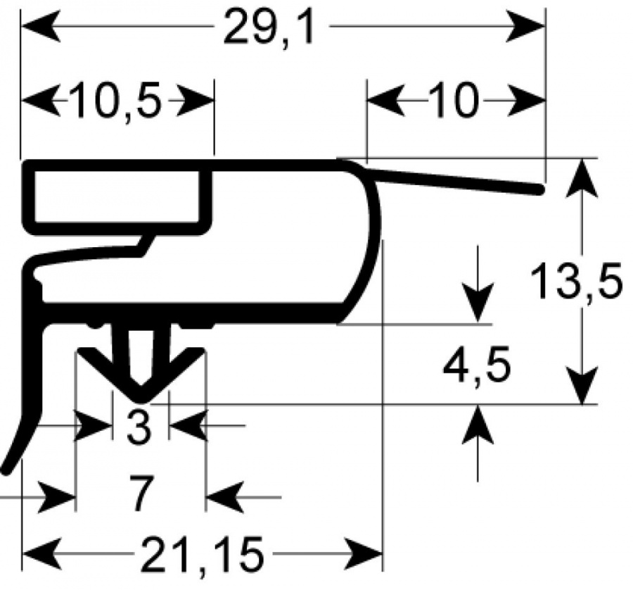 SNAP-IN GASKET 580x407 mm