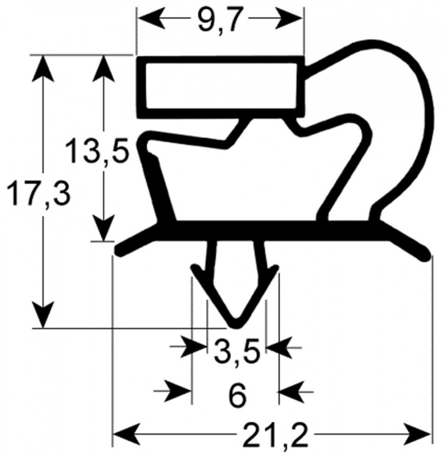 REFRIGRATION DOOR GASKET (510 x 435 mm)