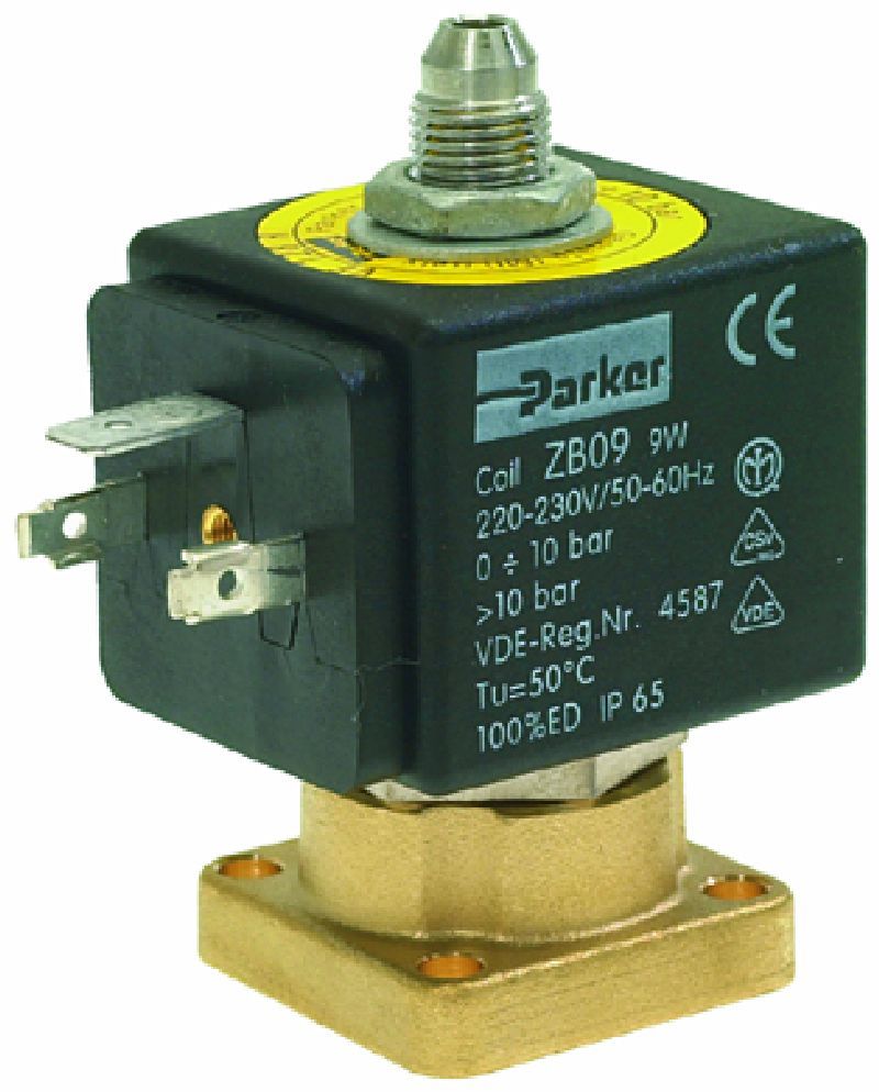 PARKER 3-WAY SOLENIOD VALVE (9W, 220-230V, 50/60HZ, -20° up to 140°C)