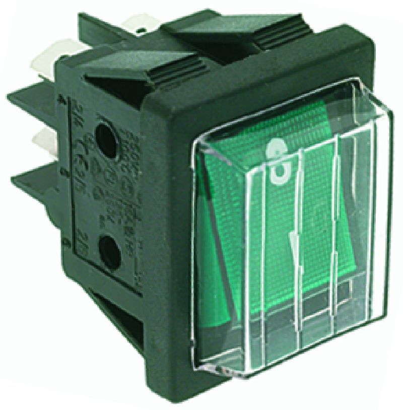 GREEN LUMINOUS SWITCH (0-I 16A 250V)