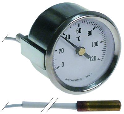WHITE TELE THERMOMETER ø 52 mm (0-120°C)