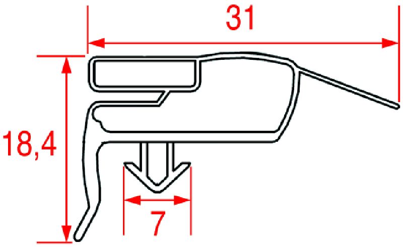 SNAP-IN GASKET 1695x600 mm