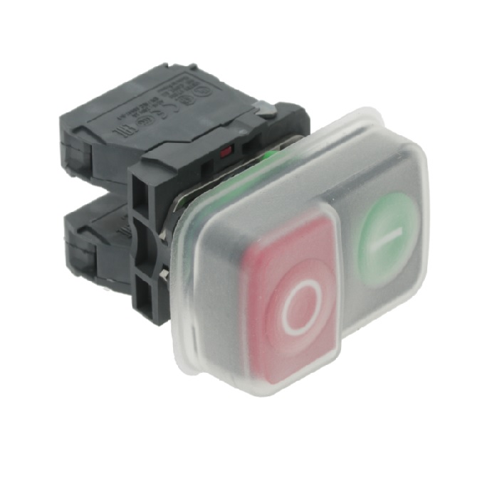 PUSH-BUTT.PANEL 0-I GREEN-RED 16A 250V