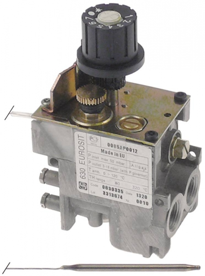 EUROSIT TYPE 630 GAS VALVE WITH THERMOSTAT (INLET ø 3/8", T 80-320°C)